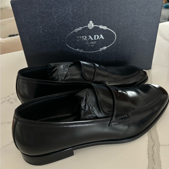 Prada Brushed Leather Loafers - Picture 3 of 7